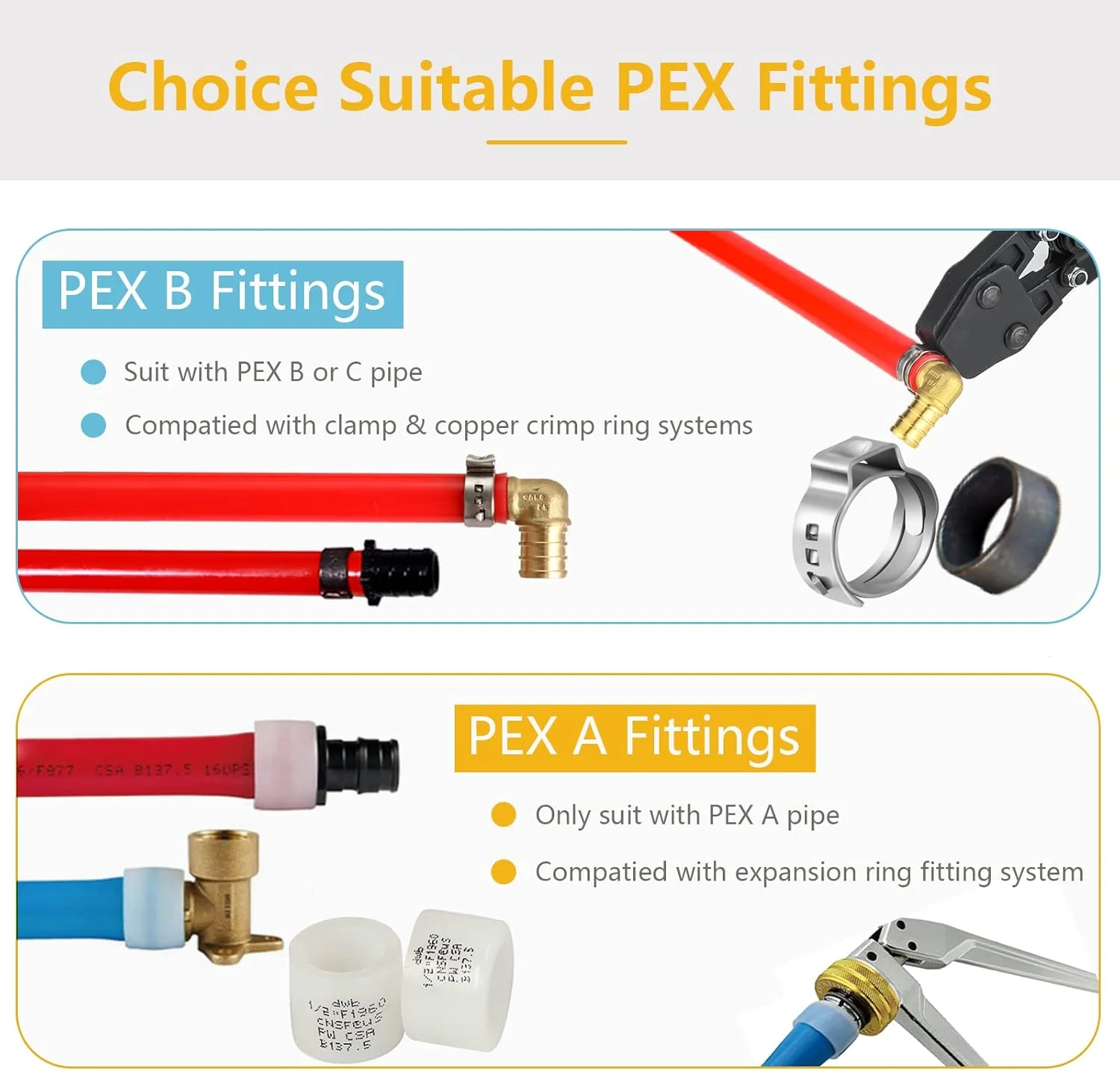 اتصالات PEX-A GUOFIS بسته 10 عددی، آداپتور 1/2 اینچ Pex x 3/4 اینچ مادگی NPT، اتصالات آداپتور رزوه ای مادگی انبساط PEX برای لوله Pex A، ASTM F1960