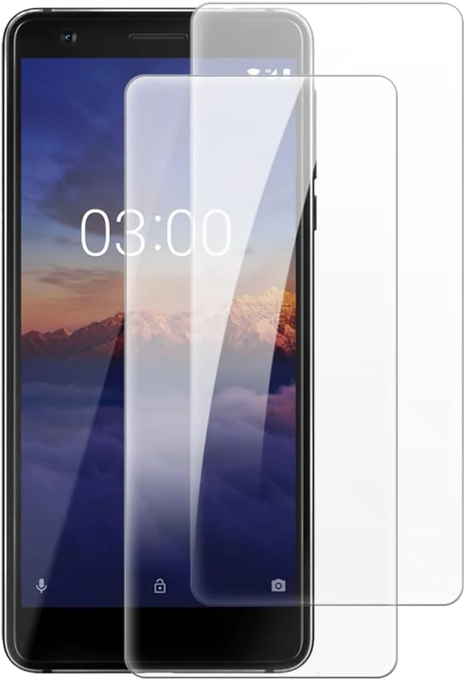 محافظ صفحه نمایش شیشه ای حرارت دیده شانتایم [2 عددی] سازگار با نوکیا 3.1 (5.2 اینچ)، شفاف HD ضد خش بدون حباب، مناسب با قاب