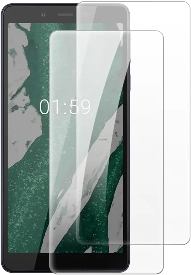 شاین تایم [بسته 2 عددی] محافظ صفحه نمایش شیشه ای حرارت دیده سازگار با نوکیا 1 پلاس (5.45 اینچ)، HD شفاف ضد خش بدون حباب سازگار با قاب