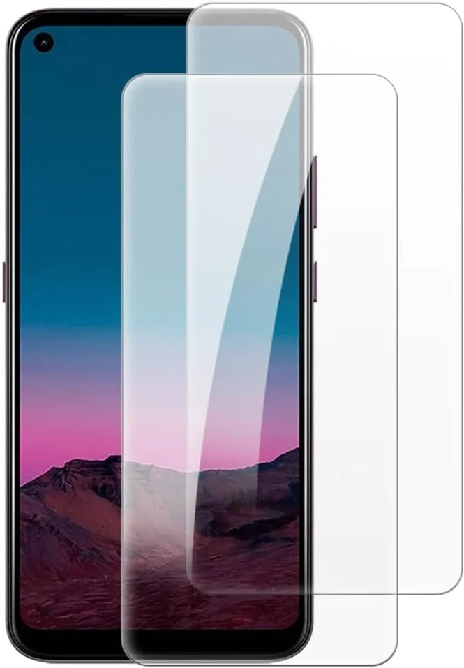 شاین تایم [بسته 2 عددی] محافظ صفحه نمایش شیشه ای حرارت دیده سازگار با نوکیا 5.4 (6.39 اینچ)، شفاف HD ضد خش بدون حباب سازگار با قاب