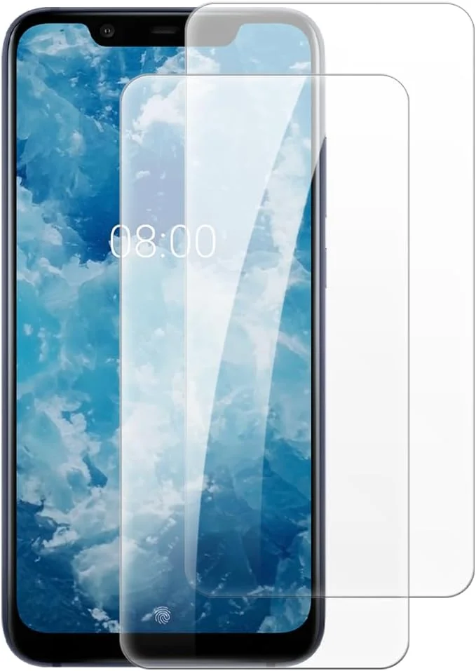 شاین تایم [بسته 2 عددی] محافظ صفحه نمایش شیشه ای حرارت دیده سازگار با نوکیا 8.1 (6.18 اینچ)، HD شفاف ضد خش بدون حباب سازگار با قاب