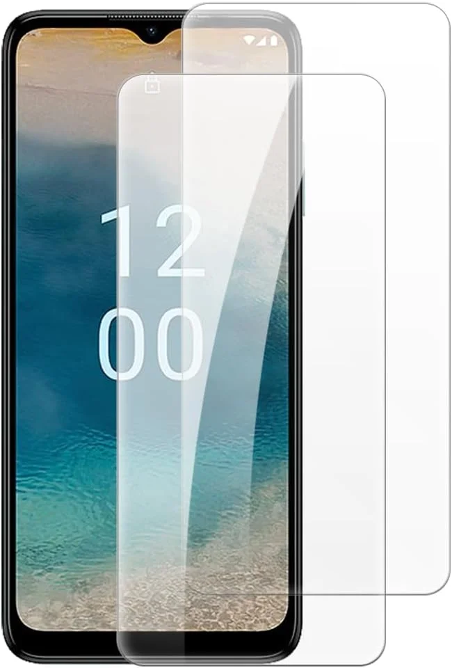 شاین تایم [بسته 2 عددی] محافظ صفحه نمایش شیشه ای حرارت دیده سازگار با نوکیا G22 (6.5 اینچ)، شفاف HD ضد خش بدون حباب سازگار با قاب