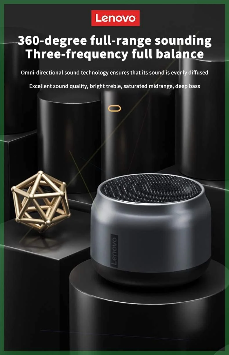 اسپیکر بلوتوثی قابل حمل Lenovo K3 Thinkplus، مینی اسپیکر بی سیم با صدای استریو بلند، بیس قدرتمند، اسپیکرهای فضای باز 5.0، جفت سازی دوگانه برای خانه، خاکستری اسپیکر بلوتوثی قابل حمل Lenovo K3 Thinkplus، مینی اسپیکر بی سیم با صدای استریو بلند، بیس قدرتمند، اسپیکرهای فضای باز 5.0، جفت سازی دوگانه برای خانه، خاکستری