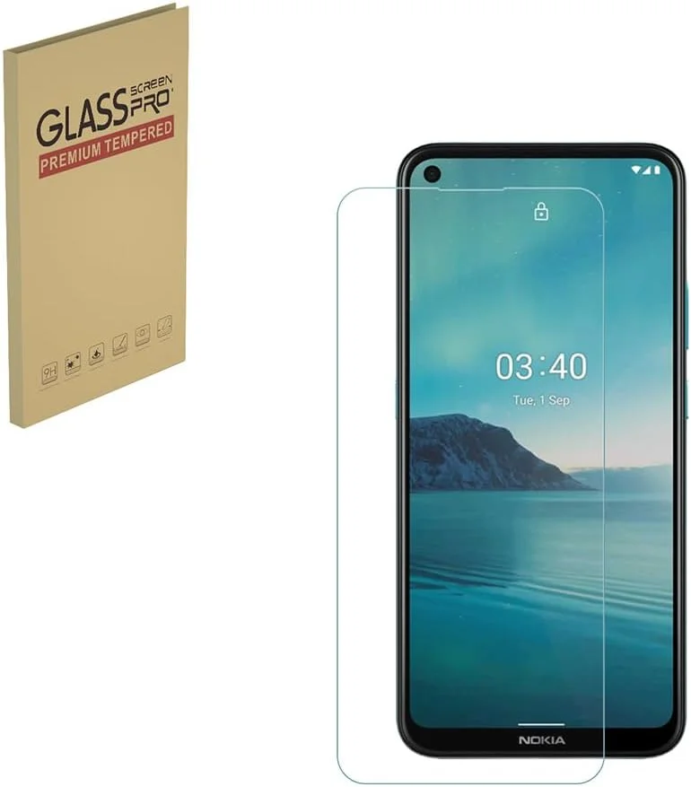 محافظ صفحه نمایش HYGMOCC برای نوکیا 3.4، شیشه حرارت دیده، وضوح HD، سختی 9H، نصب آسان، ضد خش، بدون حباب (1 عدد)