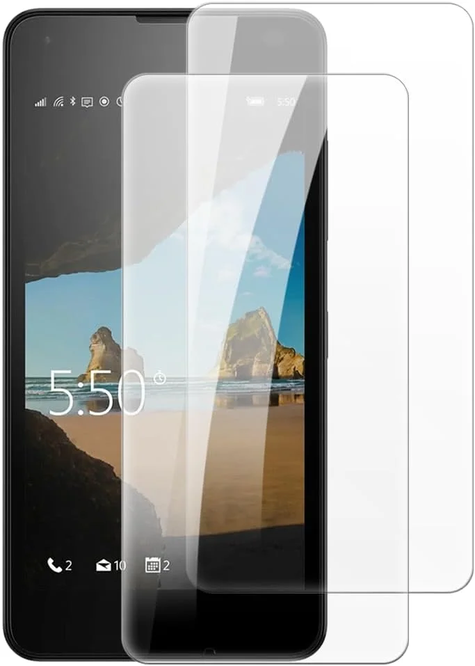 شاین تایم [بسته 2 عددی] محافظ صفحه نمایش شیشه ای حرارت دیده سازگار با نوکیا لومیا 550 (4.7 اینچ)، شفاف HD ضد خش بدون حباب سازگار با قاب