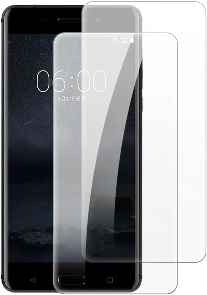 شانتایم [بسته 2 عددی] محافظ صفحه نمایش شیشه ای حرارت دیده سازگار با نوکیا 6 (5.5 اینچ)، HD شفاف ضد خش بدون حباب سازگار با قاب