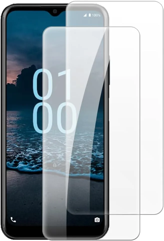 شاین تایم [بسته 2 عددی] محافظ صفحه نمایش شیشه ای حرارت دیده سازگار با نوکیا G100 (6.52 اینچ)، شفاف HD ضد خش بدون حباب، سازگار با قاب