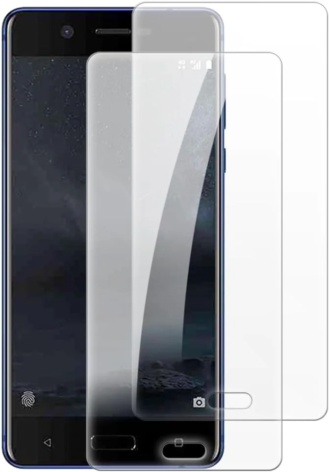 شاین تایم [بسته 2 عددی] محافظ صفحه نمایش شیشه ای حرارت دیده سازگار با نوکیا 5 (5.2 اینچ)، HD شفاف ضد خش بدون حباب سازگار با قاب