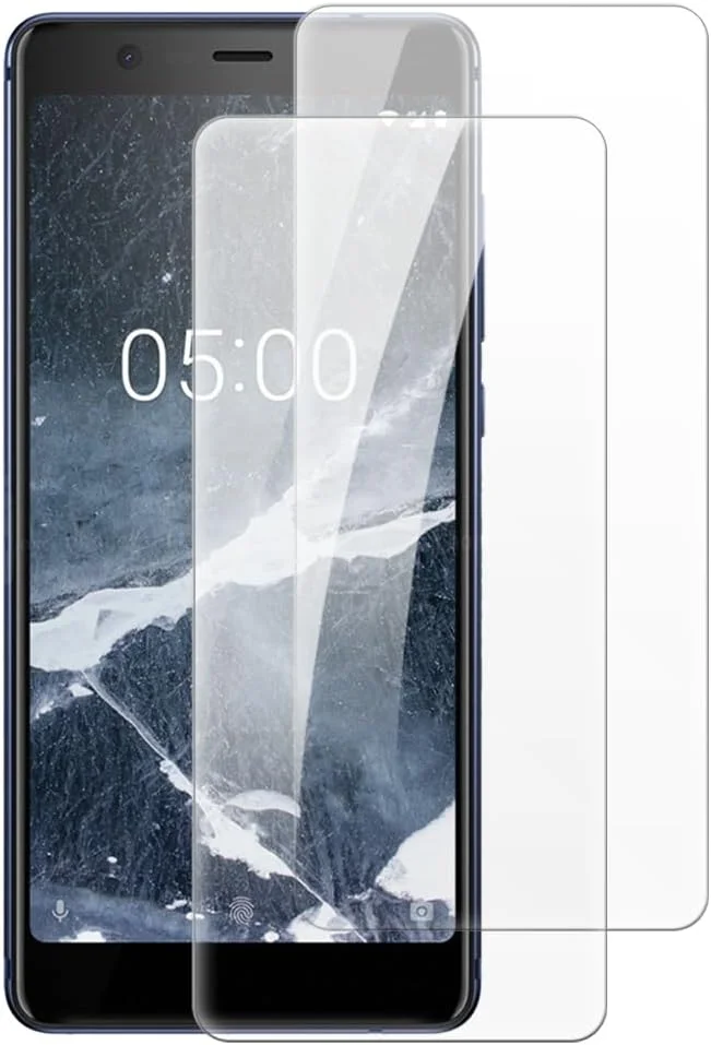 محافظ صفحه نمایش شیشه ای حرارت دیده شانتایم [2 عددی] سازگار با نوکیا 5.1 (5.5 اینچ)، شفاف HD ضد خش بدون حباب، سازگار با قاب