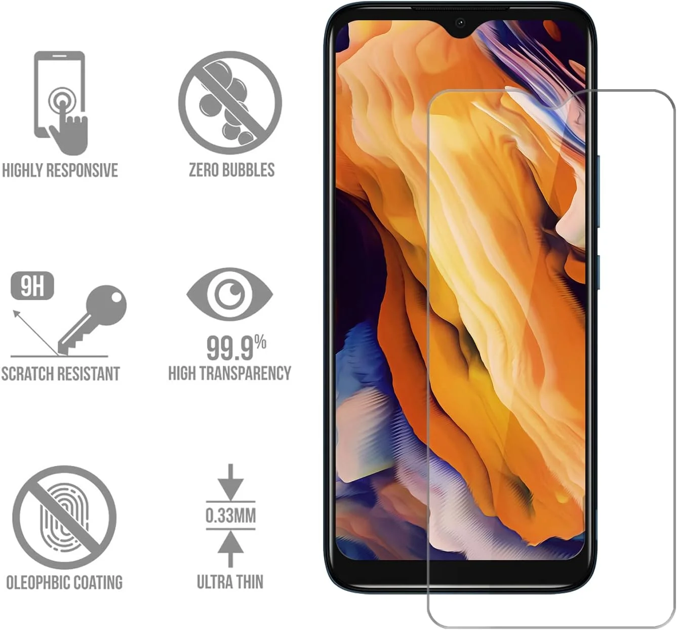 کاور SCL برای گوشی نوکیا C12 به همراه محافظ صفحه نمایش، محافظ صفحه نمایش شیشه ای حرارت دیده نوکیا C12 [2 عدد] + کاور محافظ TPU ضد خش و ضد اثر انگشت