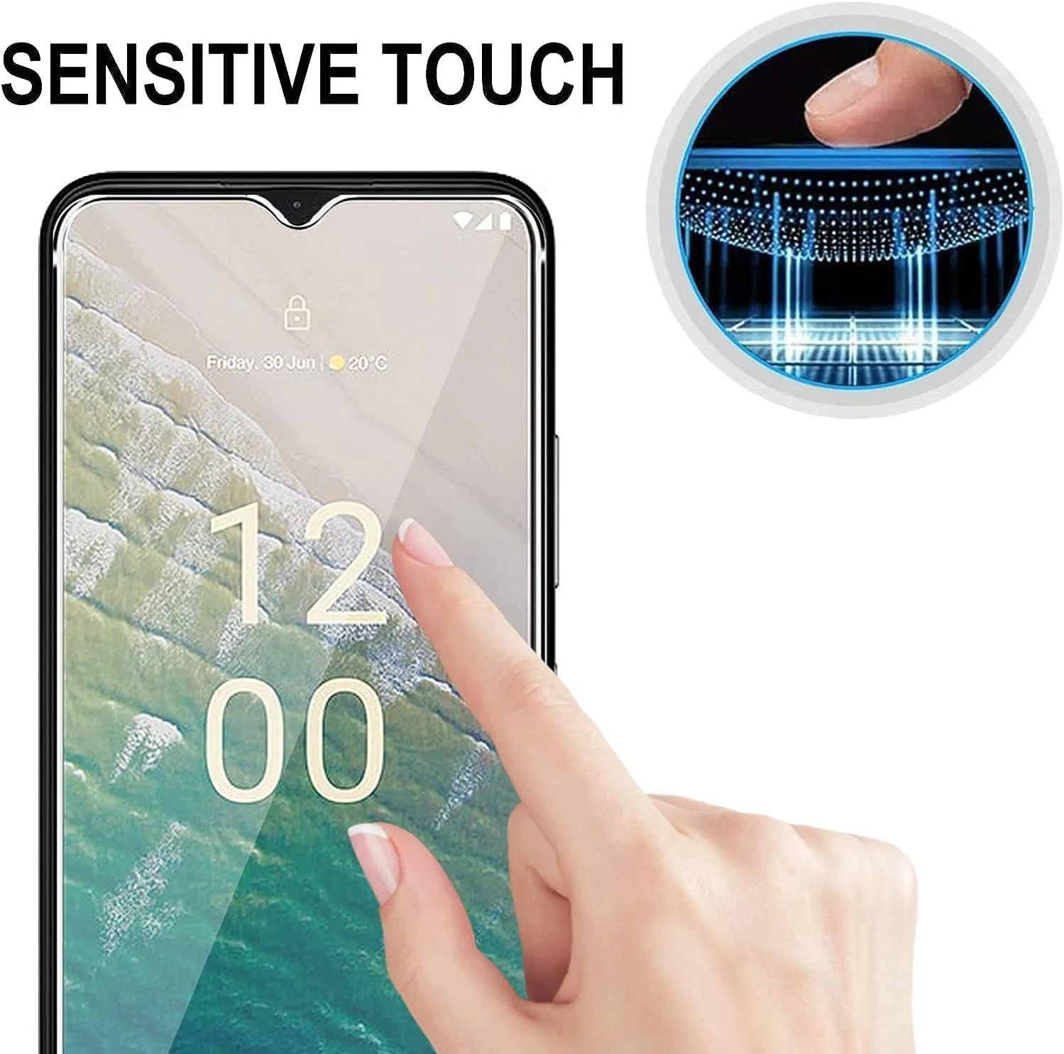 محافظ صفحه نمایش Gruattreay سازگار با نوکیا C32/نوکیا C22، بسته 2 عددی فیلم محافظ صفحه نمایش شفاف HD ضد خش با سختی 9H ضد اثر انگشت شیشه حرارت دیده مناسب با قاب گوشی برای نوکیا C32/C22 محافظ صفحه نمایش Gruattreay سازگار با نوکیا C32/نوکیا C22، بسته 2 عددی فیلم محافظ صفحه نمایش شفاف HD ضد خش با سختی 9H ضد اثر انگشت شیشه حرارت دیده مناسب با قاب گوشی برای نوکیا C32/C22