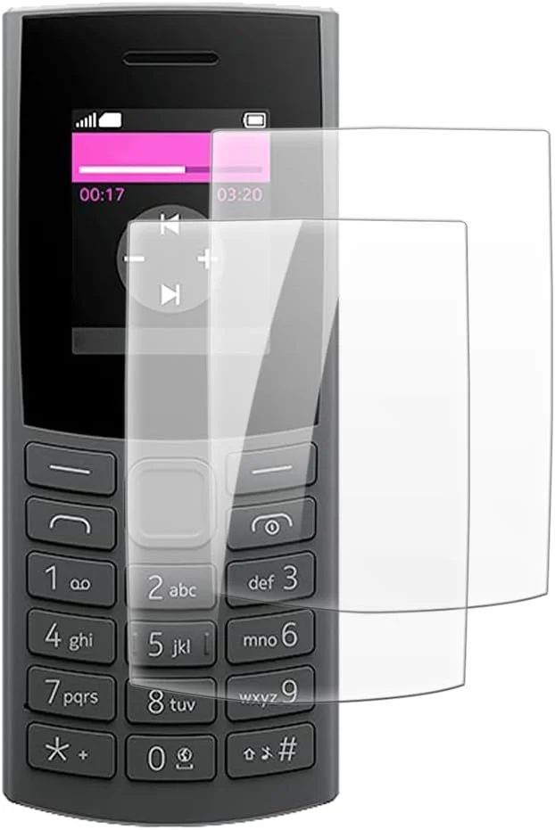 شاین تایم [بسته 2 عددی] محافظ صفحه نمایش شیشه ای حرارت دیده سازگار با نوکیا 105 4G 2023 (1.8 اینچ)، وضوح HD، ضد خش، بدون حباب، سازگار با قاب