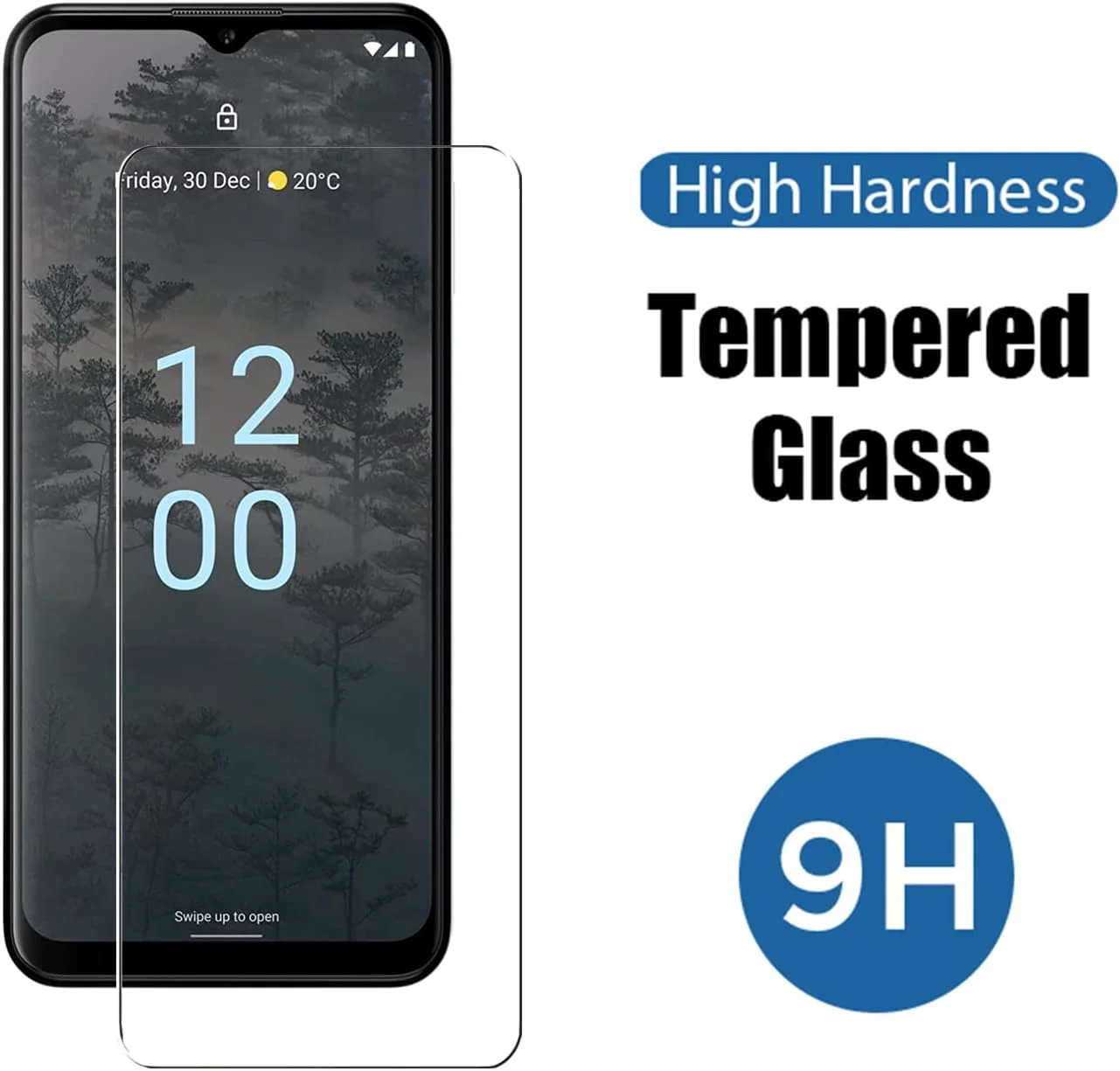 [بسته 3 عددی] محافظ صفحه نمایش شیشه ای حرارت دیده ZMONE برای نوکیا G60 5G، سختی 9H، وضوح بالا، ضد خش، بدون حباب، ضد اثر انگشت