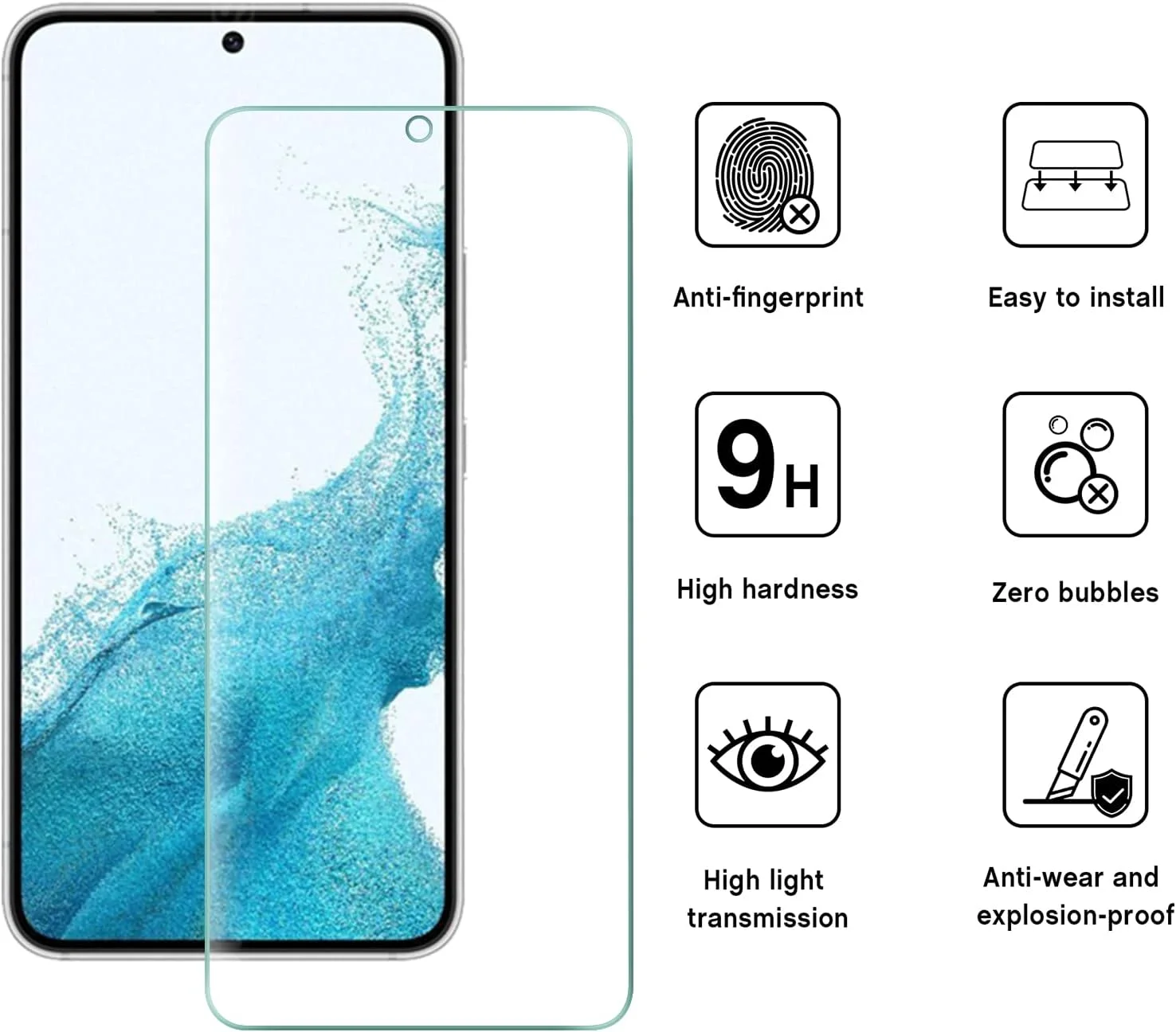 محافظ صفحه نمایش شیشه ای حرارت دیده AOKUMA برای نوکیا 1 پلاس، [2 عدد] فیلم محافظ با کیفیت عالی، سازگار با قاب، لبه گرد راحت، ضد خرد شدن، ضد ضربه، ضد خش و ضد روغن