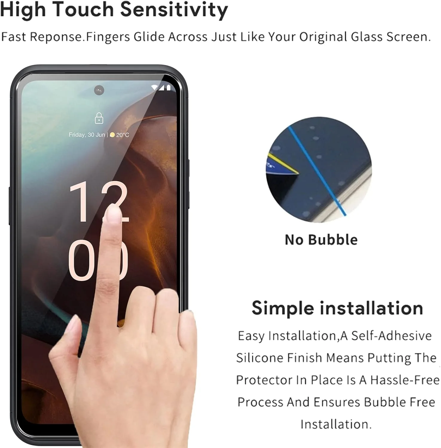 محافظ صفحه نمایش KUSINHOKA برای نوکیا XR21، بسته 3 عددی محافظ صفحه نمایش شیشه ای حرارت دیده شفاف HD ضد خش ضد اثر انگشت شیشه ای حرارت دیده ضد روغن ضد حباب حساسیت بالا محافظ صفحه نمایش KUSINHOKA برای نوکیا XR21، بسته 3 عددی محافظ صفحه نمایش شیشه ای حرارت دیده شفاف HD ضد خش ضد اثر انگشت شیشه ای حرارت دیده ضد روغن ضد حباب حساسیت بالا