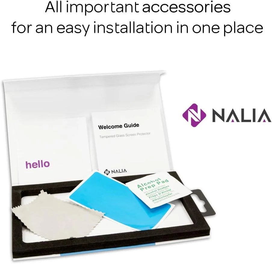 محافظ صفحه نمایش شیشه ای NALIA سازگار با نوکیا 6.2، پوشش کامل 9H، محافظ صفحه نمایش فیلم شیشه ای مقاوم، شفاف کریستالی - مشکی شفاف (بسته 2 عددی) محافظ صفحه نمایش شیشه ای NALIA سازگار با نوکیا 6.2، پوشش کامل 9H، محافظ صفحه نمایش فیلم شیشه ای مقاوم، شفاف کریستالی - مشکی شفاف (بسته 2 عددی)