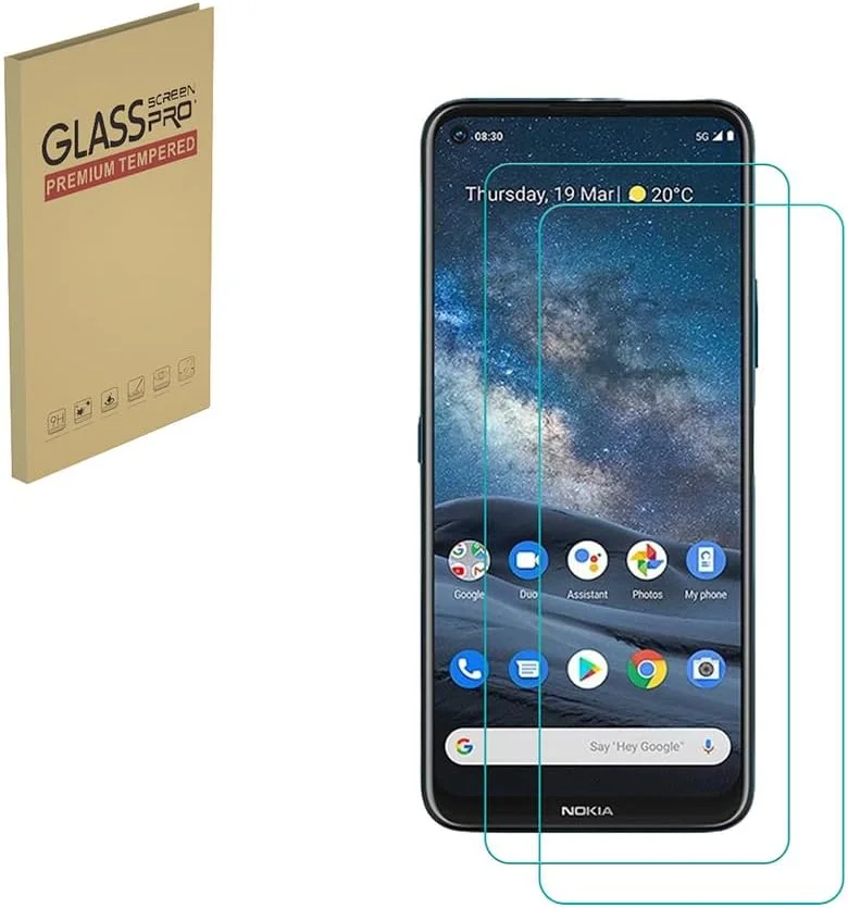 محافظ صفحه نمایش شیشه ای حرارت دیده هایگماک نوکیا 8.3، محافظ صفحه نمایش HD با سختی 9H، نصب آسان، ضد خش و بدون حباب (بسته 2 عددی) مناسب با قاب