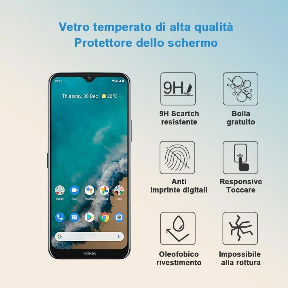 محافظ صفحه نمایش شیشه ای تمپرد HYGMOCC برای نوکیا G50 / C30، سختی 9H، نصب آسان، ضد خش، بدون حباب (بسته 2 عددی)