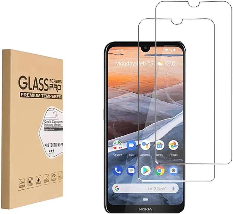 محافظ صفحه نمایش Shunwige برای نوکیا 3.2، فیلم محافظ شیشه ای حرارت دیده، نصب آسان و سازگار با قاب، ضد خش، بدون حباب، سختی 9H (2 عدد)