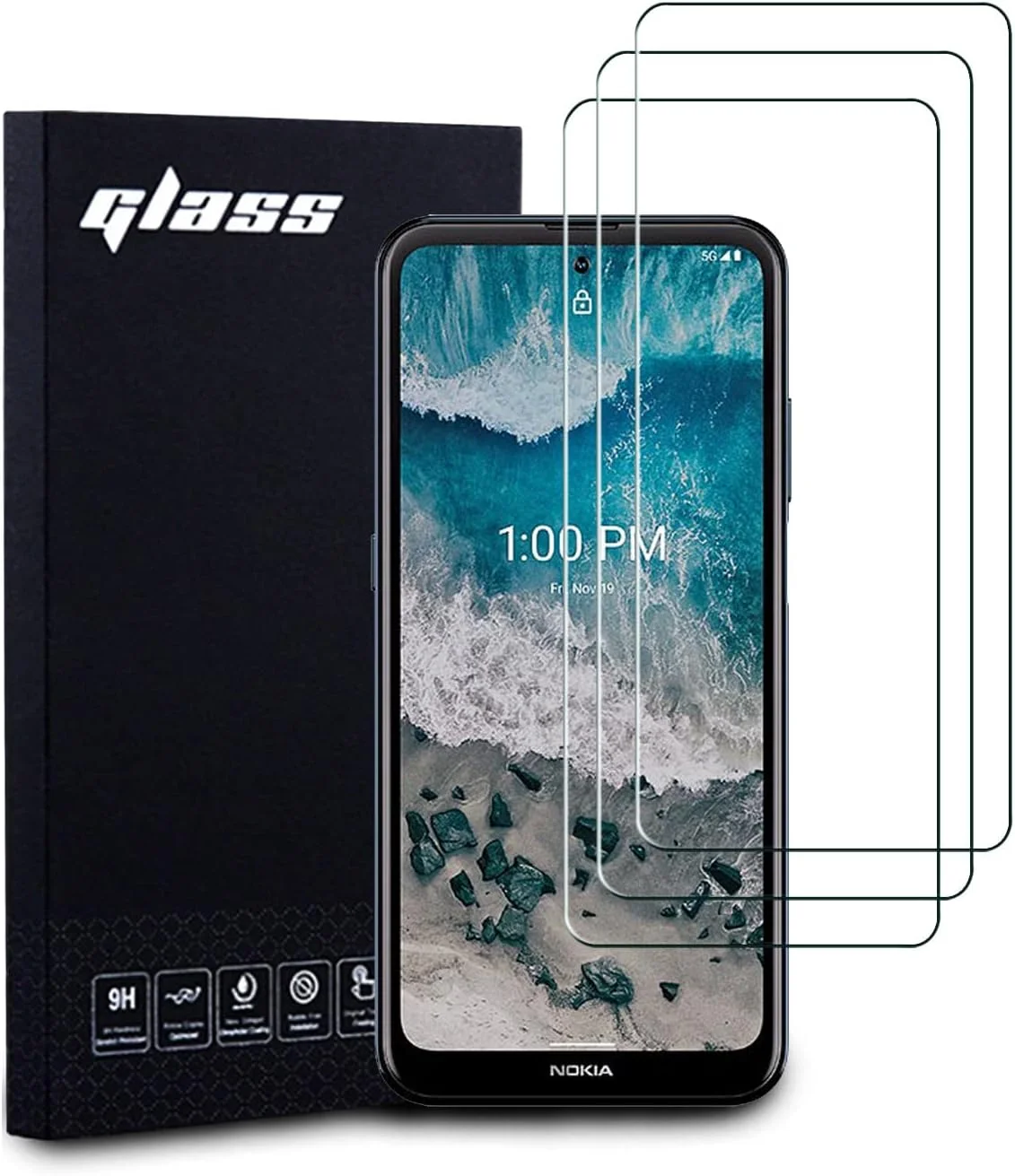 محافظ صفحه نمایش نوکیا X100 (بسته 3 عددی)، فیلم شیشه ای حرارت دیده 9H Douglass برای نوکیا X100 ضد خش، ضد اثر انگشت، محافظ صفحه نمایش شیشه ای بدون حباب، فوق العاده شفاف 99.99٪