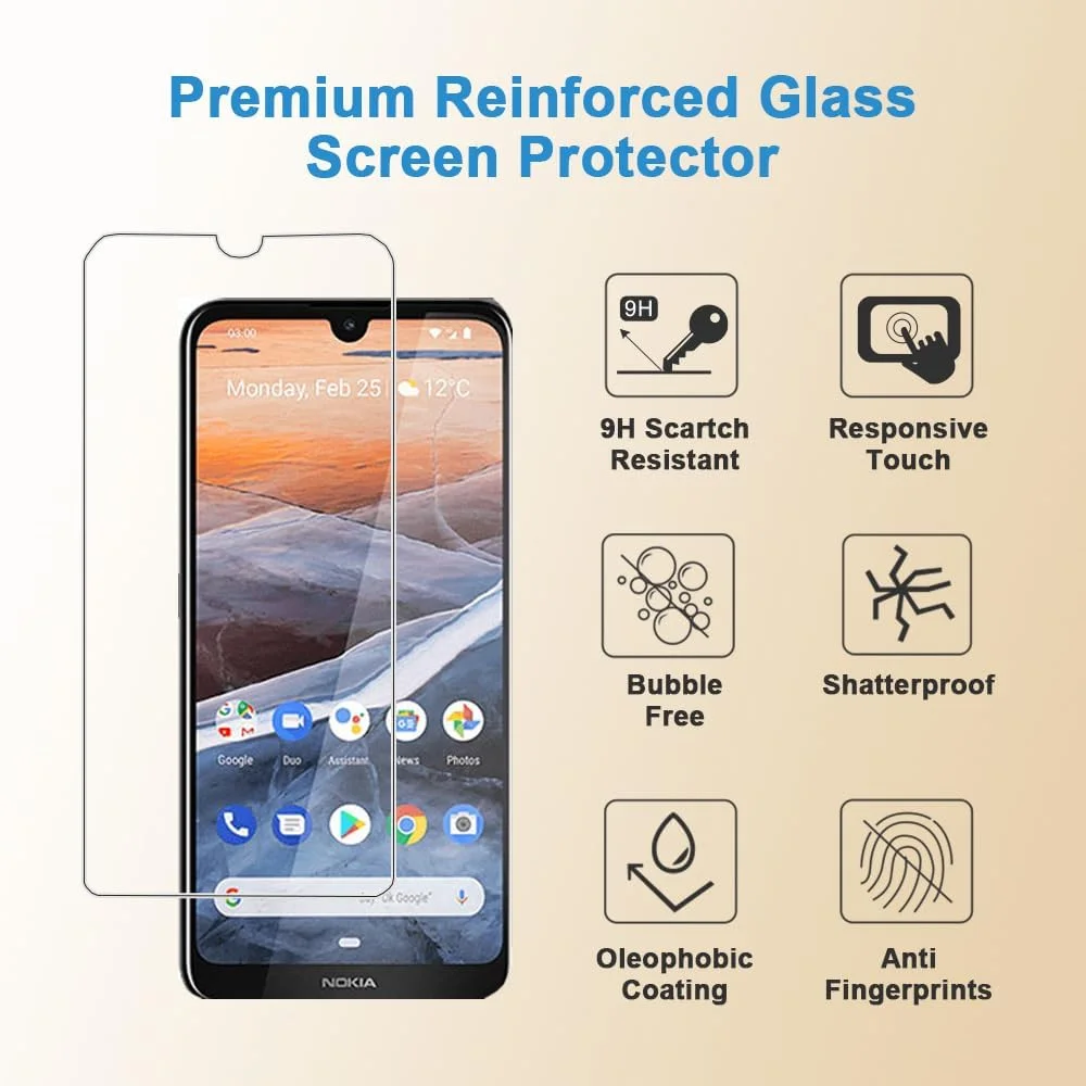 محافظ صفحه نمایش Shunwige برای نوکیا 3.2، فیلم محافظ شیشه ای حرارت دیده، نصب آسان و سازگار با قاب، ضد خش، بدون حباب، سختی 9H (2 عدد) محافظ صفحه نمایش Shunwige برای نوکیا 3.2، فیلم محافظ شیشه ای حرارت دیده، نصب آسان و سازگار با قاب، ضد خش، بدون حباب، سختی 9H (2 عدد)