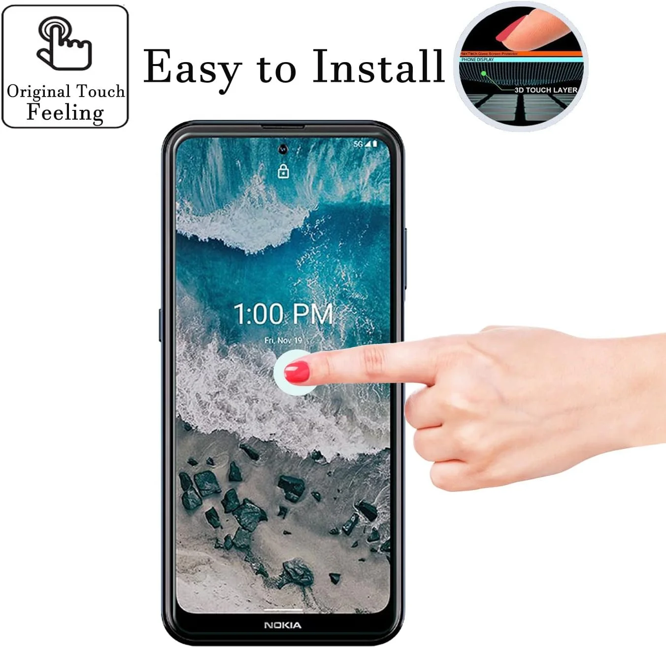 محافظ صفحه نمایش نوکیا X100 (بسته 3 عددی)، فیلم شیشه ای حرارت دیده 9H Douglass برای نوکیا X100 ضد خش، ضد اثر انگشت، محافظ صفحه نمایش شیشه ای بدون حباب، فوق العاده شفاف 99.99٪