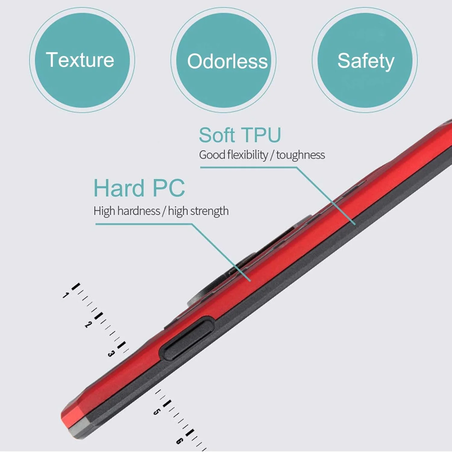 کاور MIBZOR سازگار با نوکیا C12 / نوکیا C12 پلاس / نوکیا C12 پرو (6.3 اینچ)، 1 عدد قاب قرمز و 1 عدد محافظ صفحه نمایش شیشه ای حرارت دیده، قاب ضد ضربه PC + TPU با پایه چرخان 360 درجه