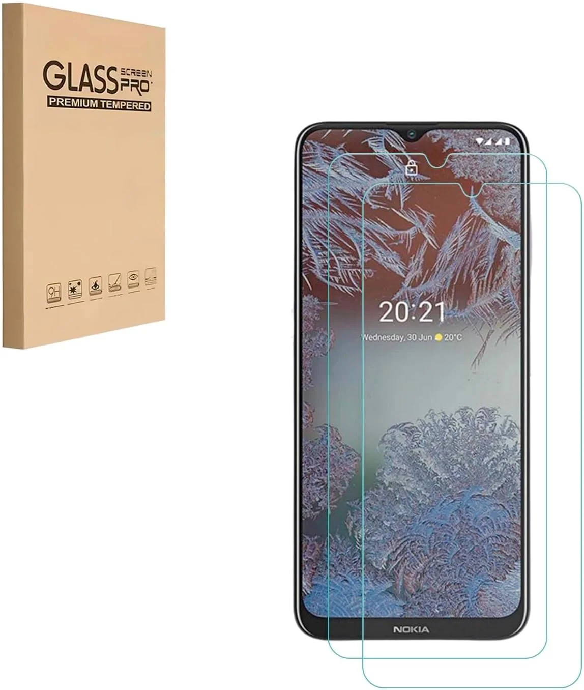 محافظ صفحه نمایش HYGMOCC نوکیا G20 / G10، فیلم شیشه ای حرارت دیده با سختی 9H، نصب آسان، ضد خش و بدون حباب (بسته 2 عددی)