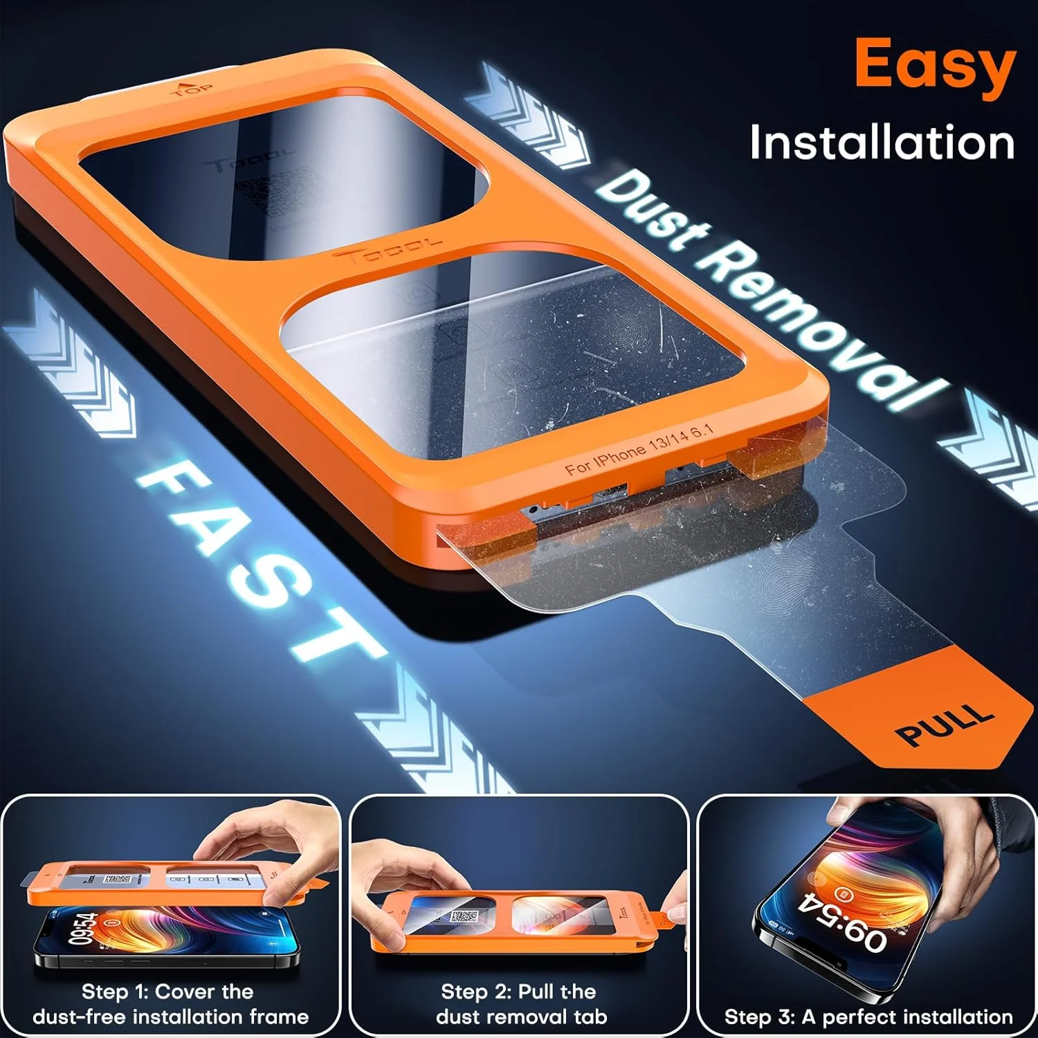 محافظ صفحه نمایش شیشه ای TOCOL، بسته 2 عددی، مناسب برای آیفون 13 / آیفون 13 پرو / آیفون 16e (6.1 اینچ)، نصب آسان، بدون حباب، بدون گرد و غبار، ضد شکستگی، سختی 9H، سازگار با قاب محافظ صفحه نمایش شیشه ای TOCOL، بسته 2 عددی، مناسب برای آیفون 13 / آیفون 13 پرو / آیفون 16e (6.1 اینچ)، نصب آسان، بدون حباب، بدون گرد و غبار، ضد شکستگی، سختی 9H، سازگار با قاب