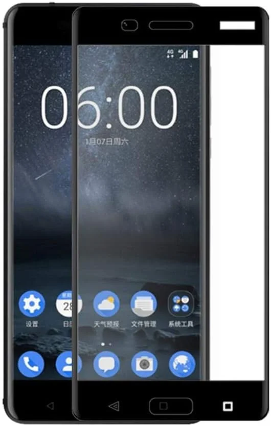 محافظ صفحه نمایش شیشه ای حرارت دیده تمام صفحه سه بعدی Ineix برای نوکیا 5 - مشکی