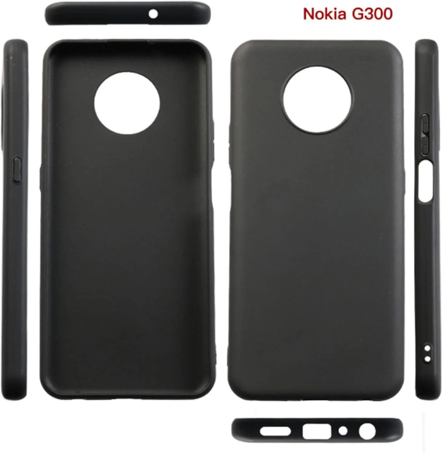 کاور محافظ گوشی نوکیا G300 (6.52 اینچ) به همراه [3 عدد محافظ صفحه نمایش شیشه ای], کاور محافظ سیلیکونی نرم مشکی ضد ضربه برای نوکیا G300 - مشکی