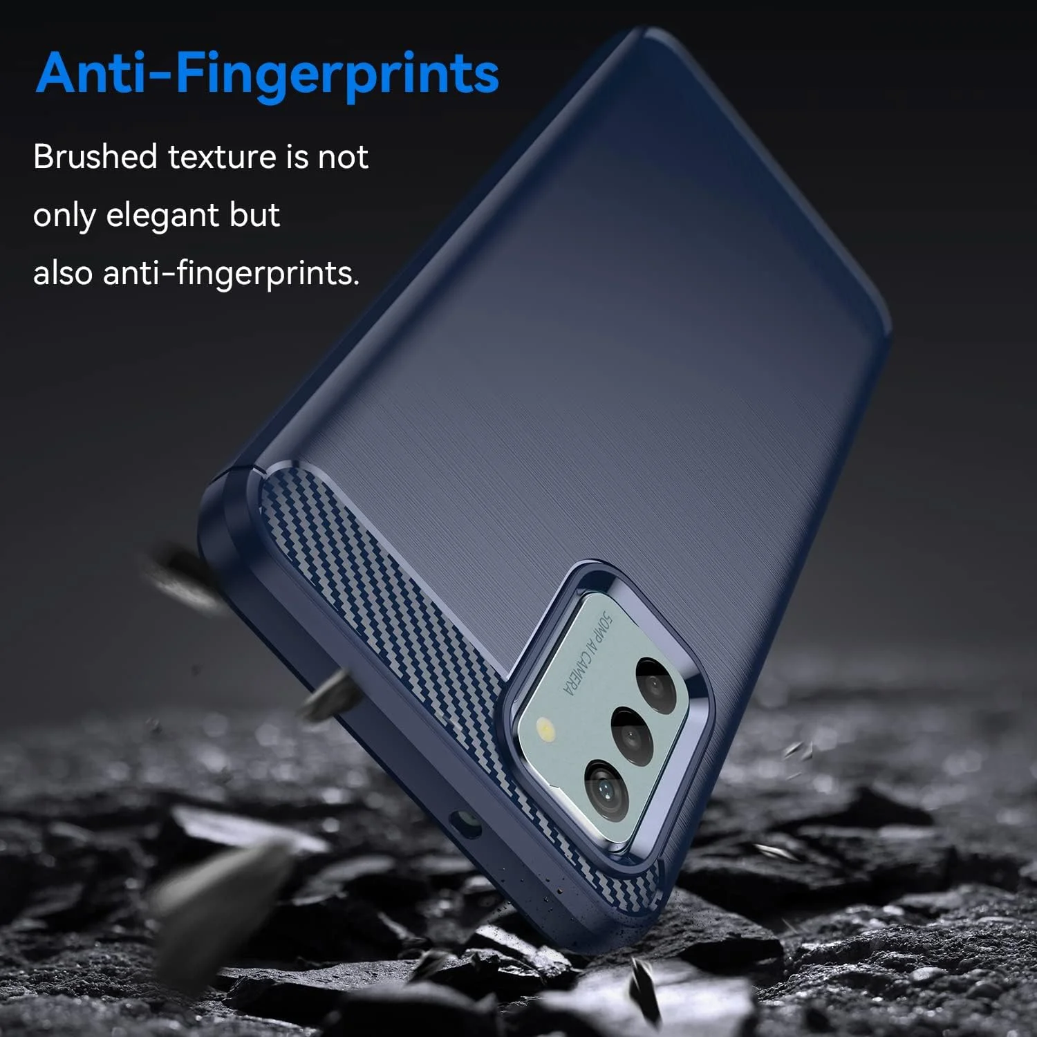 کاور محافظ سازگار با NOKIA G42 5G به همراه 3 عدد محافظ صفحه نمایش شیشه ای حرارت دیده برای NOKIA G42 5G، کاور محافظ گوشی TPU نرم و باریک ضد ضربه و ضد خش - سرمه ای