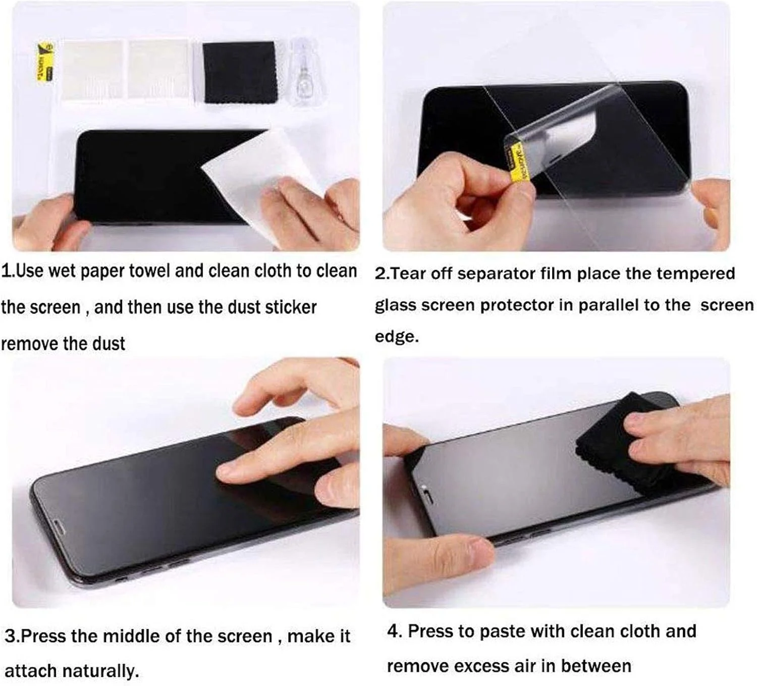 کاور [4 در 1] سازگار با نوکیا C2 ویرایش دوم به همراه 3 عدد محافظ صفحه نمایش شیشه ای حرارت دیده برای نوکیا C2 ویرایش دوم، کاور باریک و نرم TPU ضد ضربه و ضد خش - مشکی