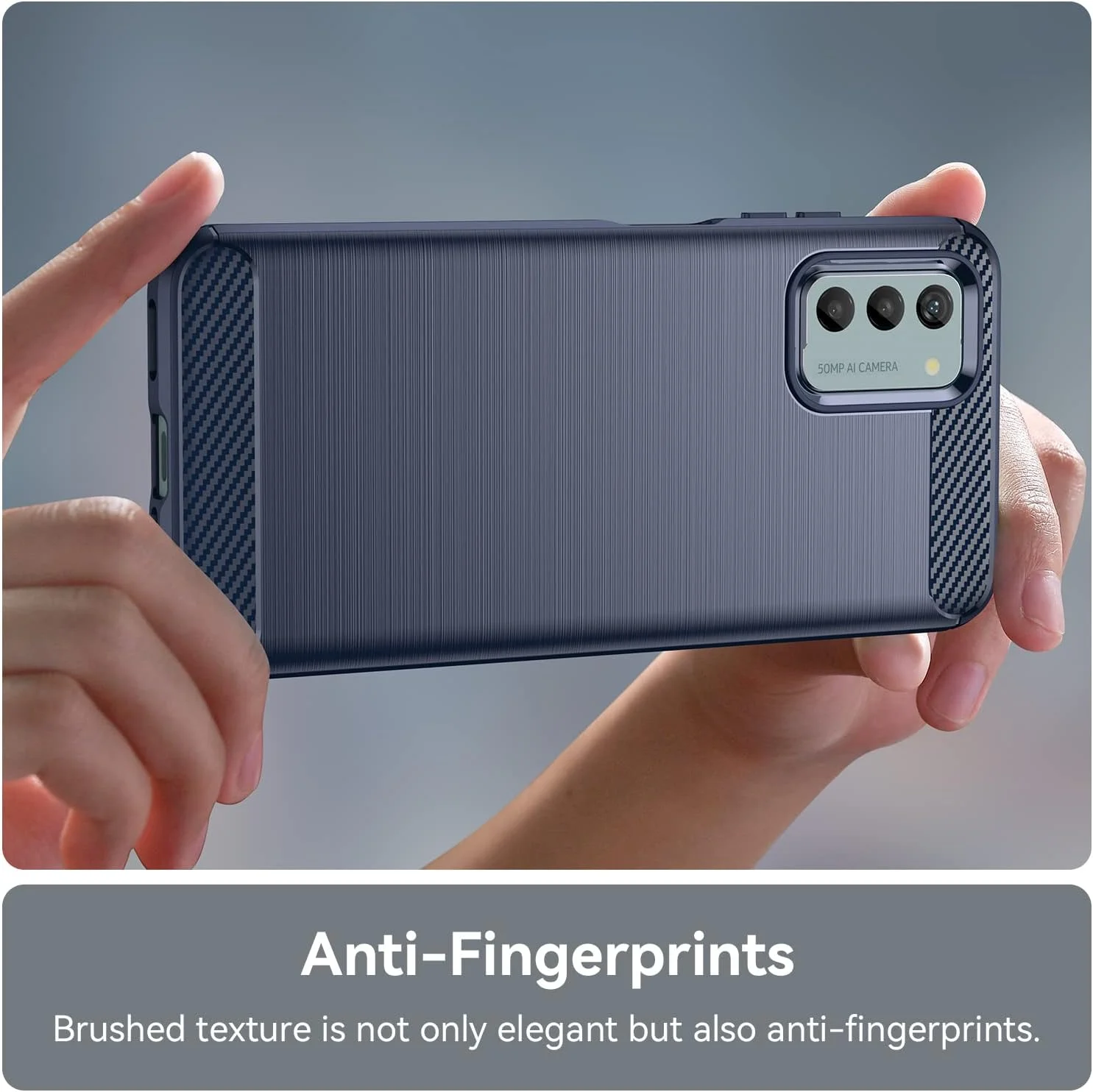 کاور محافظ سازگار با NOKIA G42 5G به همراه 3 عدد محافظ صفحه نمایش شیشه ای حرارت دیده برای NOKIA G42 5G، کاور محافظ گوشی TPU نرم و باریک ضد ضربه و ضد خش - سرمه ای