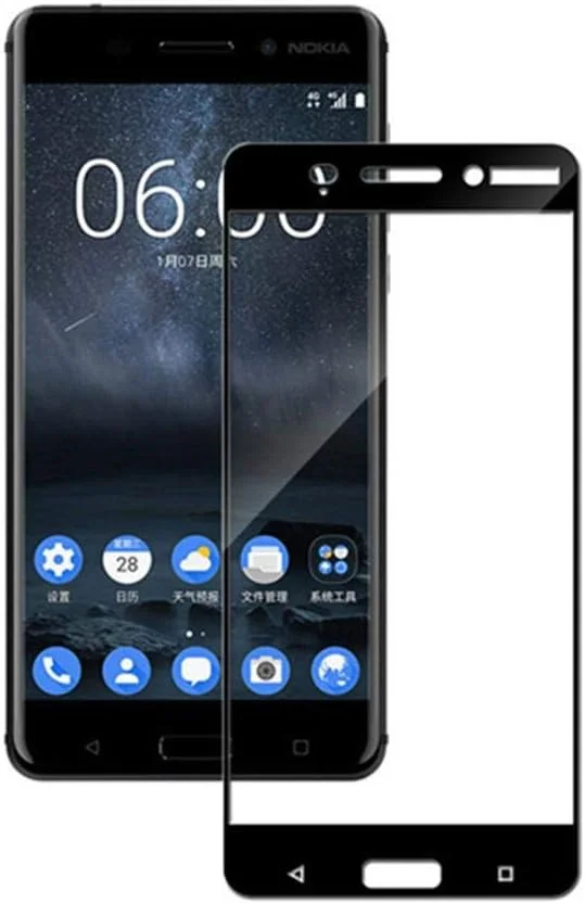 محافظ صفحه نمایش شیشه ای حرارت دیده تمام صفحه سه بعدی Ineix برای نوکیا 6 - مشکی