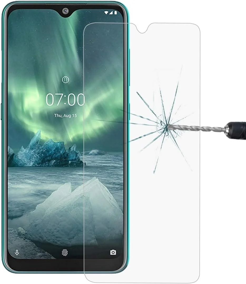 محافظ صفحه شیشه ای حرارت دیده غیر تمام صفحه 2.5 بعدی Hengk برای نوکیا 7.2 (جدید)