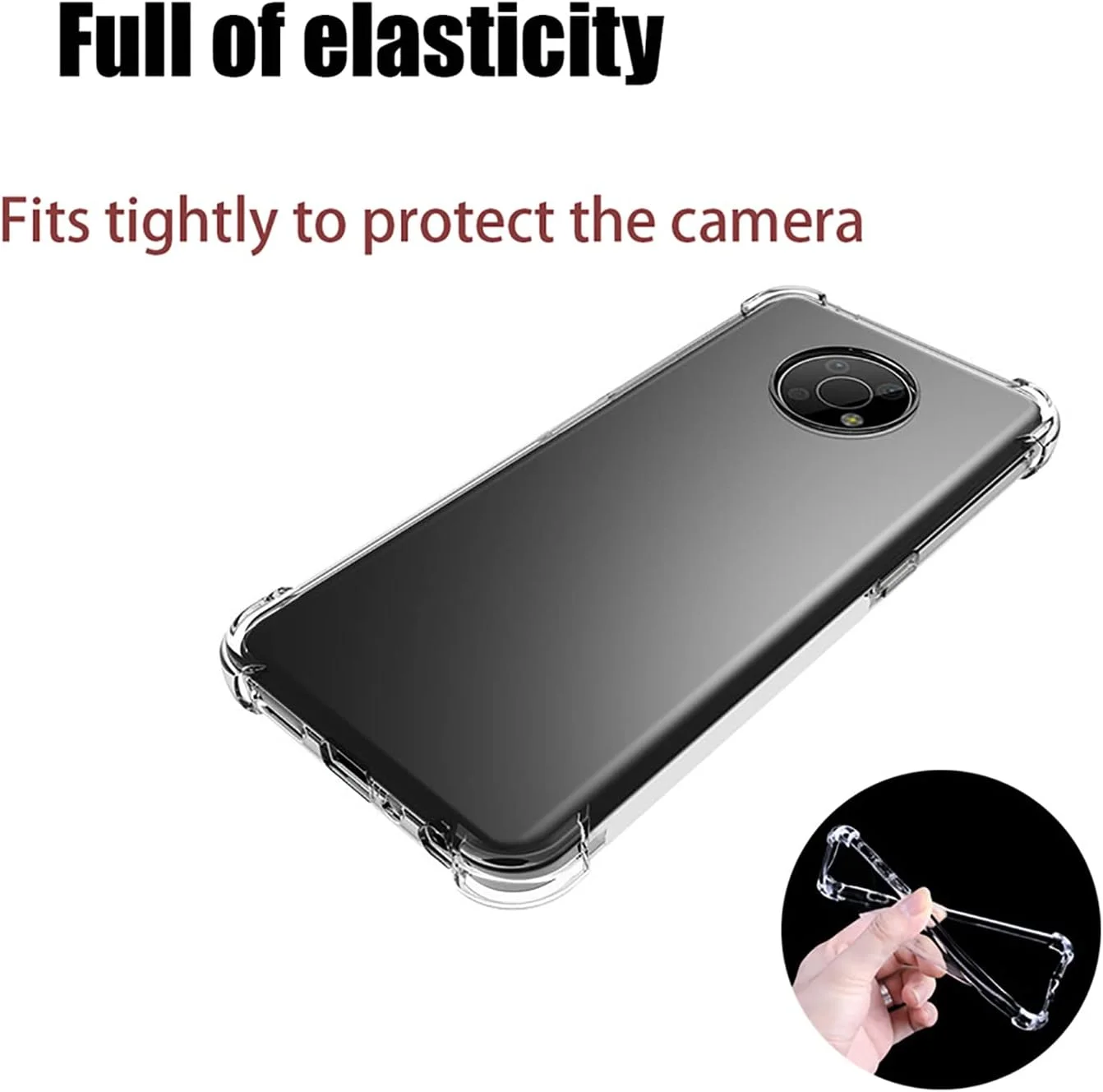 کاور GMUJIAO برای نوکیا G300، به همراه 2 عدد محافظ صفحه نمایش شیشه ای حرارت دیده [2 در 1]، کاور گوشی TPU نرم و شفاف ضد ضربه