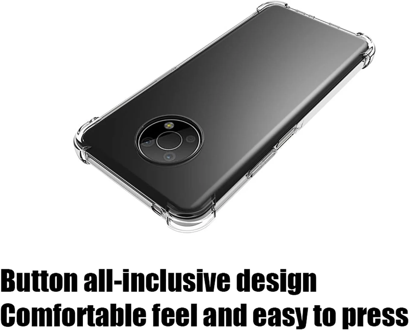 کاور GMUJIAO برای نوکیا G300، به همراه 2 عدد محافظ صفحه نمایش شیشه ای حرارت دیده [2 در 1]، کاور گوشی TPU نرم و شفاف ضد ضربه