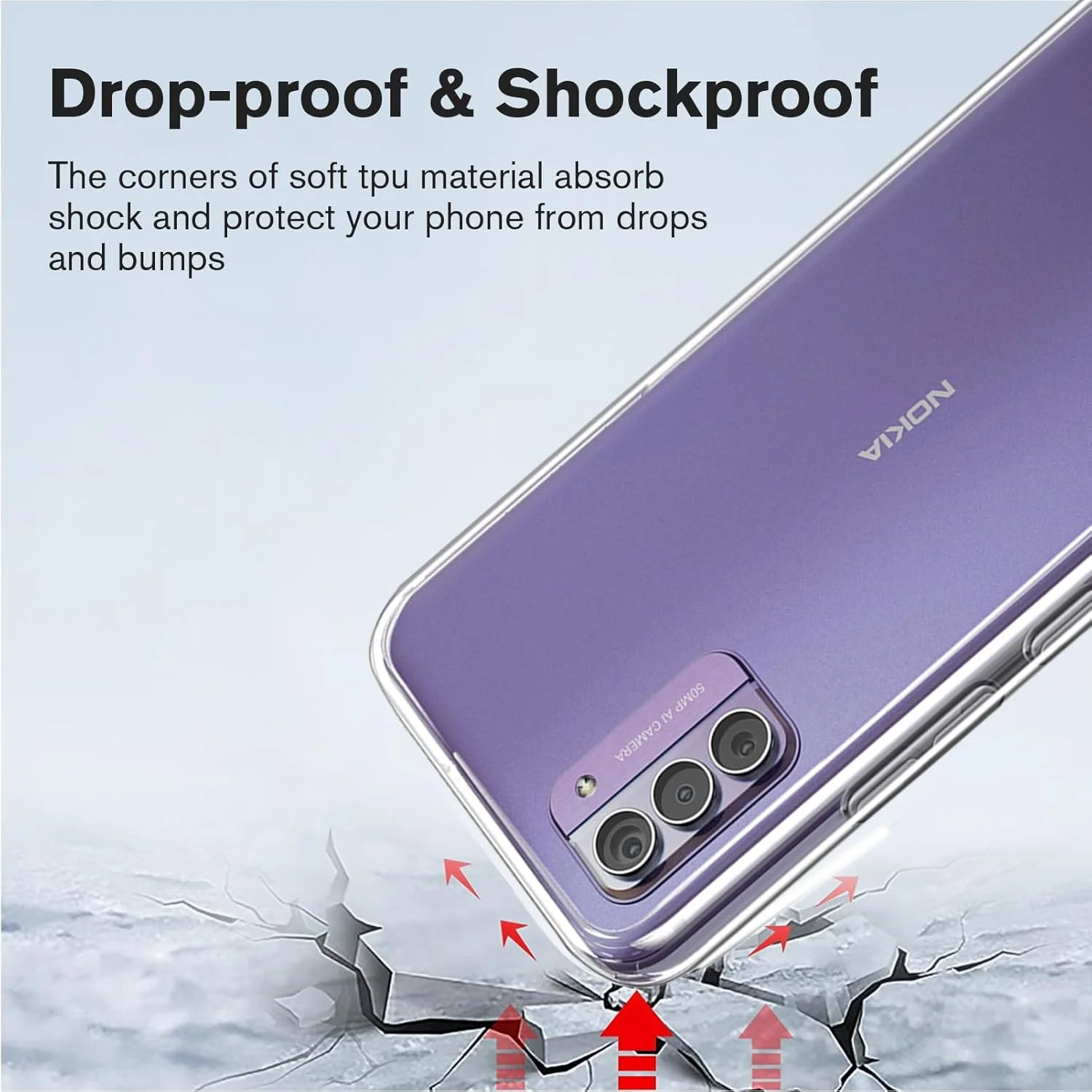 کاور [2 در 1] سازگار با گوشی نوکیا G42 5G به همراه یک محافظ صفحه نمایش شیشه ای حرارت دیده برای نوکیا G42 5G، کاور باریک و نرم TPU ضد ضربه و ضد خش - طرح چند رنگ