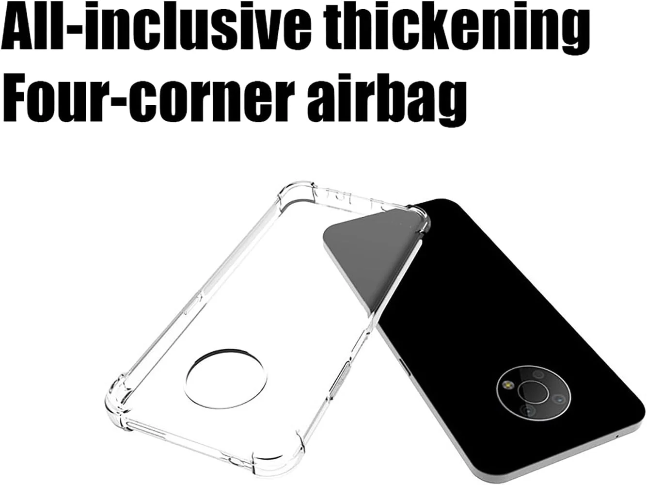 کاور GMUJIAO برای نوکیا G300، به همراه 2 عدد محافظ صفحه نمایش شیشه ای حرارت دیده [2 در 1]، کاور گوشی TPU نرم و شفاف ضد ضربه