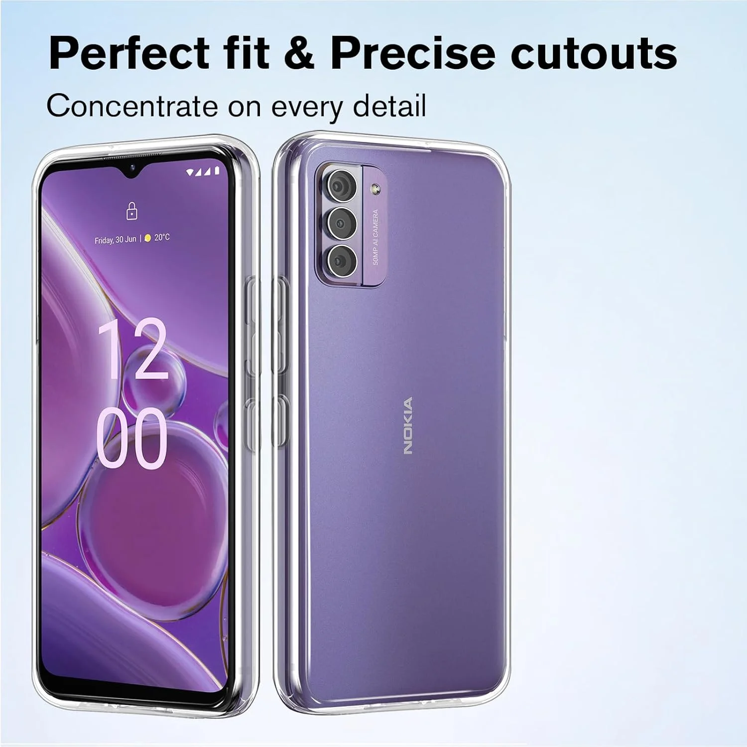 کاور [2 در 1] سازگار با گوشی نوکیا G42 5G به همراه یک محافظ صفحه نمایش شیشه ای حرارت دیده برای نوکیا G42 5G، کاور باریک و نرم TPU ضد ضربه و ضد خش - طرح چند رنگ