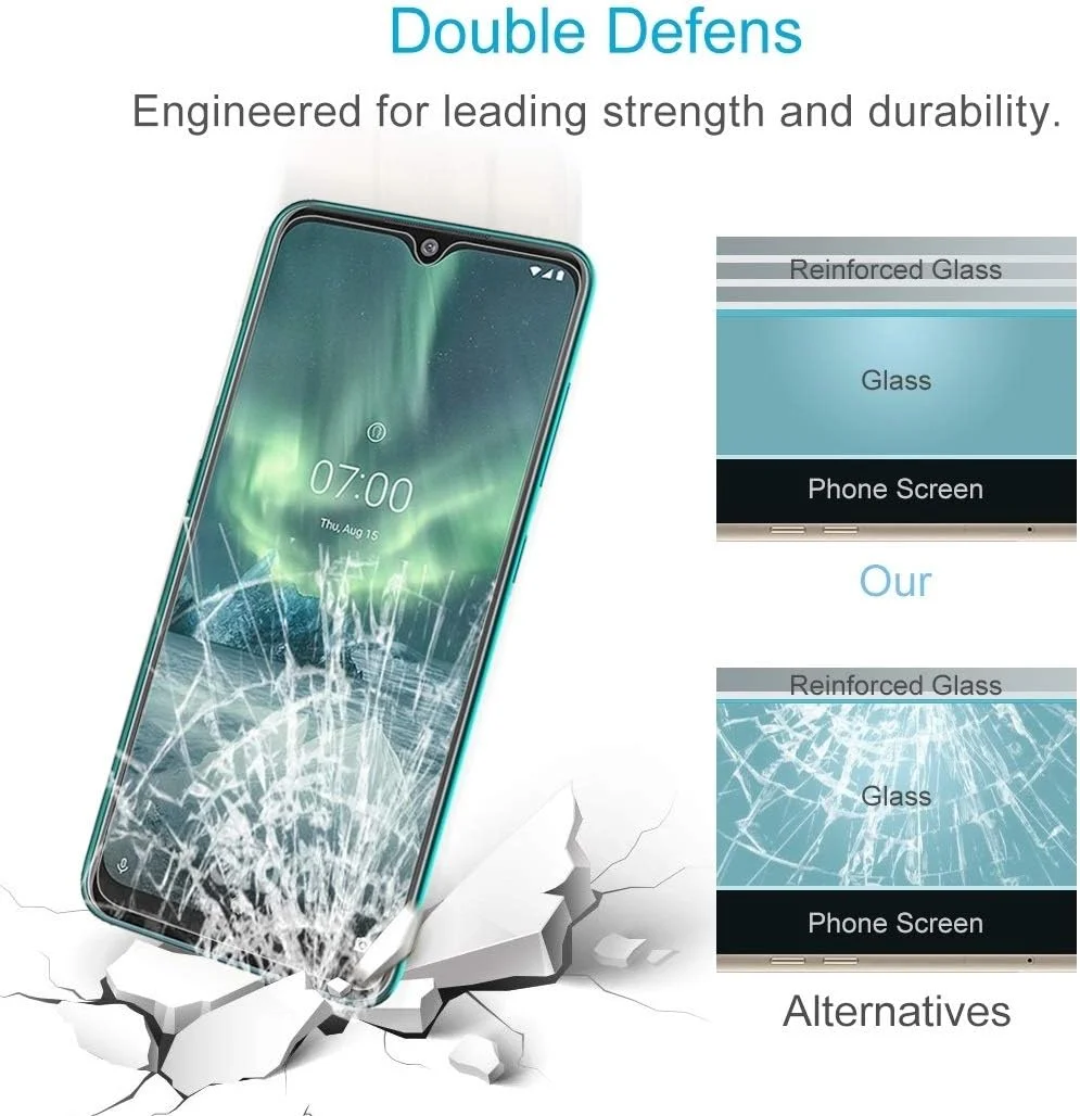 محافظ صفحه شیشه ای حرارت دیده غیر تمام صفحه 2.5 بعدی Hengk برای نوکیا 7.2 (جدید) محافظ صفحه شیشه ای حرارت دیده غیر تمام صفحه 2.5 بعدی Hengk برای نوکیا 7.2 (جدید)