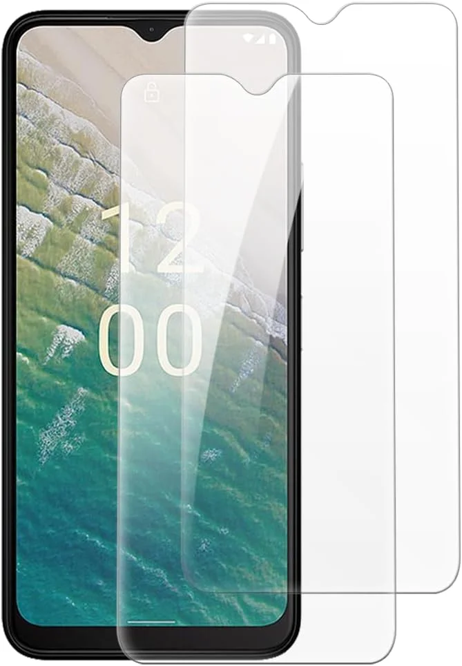 محافظ صفحه نمایش شیشه ای حرارت دیده شانتایم [2 عددی] سازگار با نوکیا C32 (6.5 اینچ)، شفاف HD ضد خش بدون حباب، سازگار با قاب