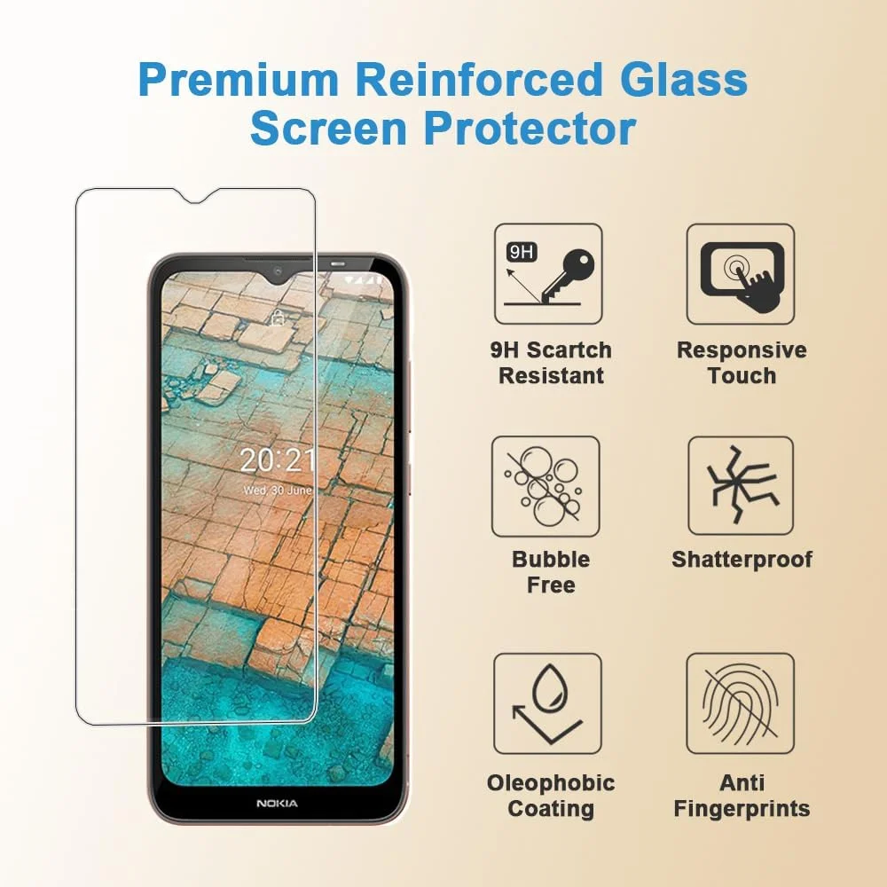 محافظ صفحه نمایش Shunwige برای نوکیا C20/C10، فیلم محافظ شیشه ای حرارت دیده، وضوح HD، نصب آسان، ضد خش، بدون حباب، سختی 9H (2 عدد) محافظ صفحه نمایش Shunwige برای نوکیا C20/C10، فیلم محافظ شیشه ای حرارت دیده، وضوح HD، نصب آسان، ضد خش، بدون حباب، سختی 9H (2 عدد)