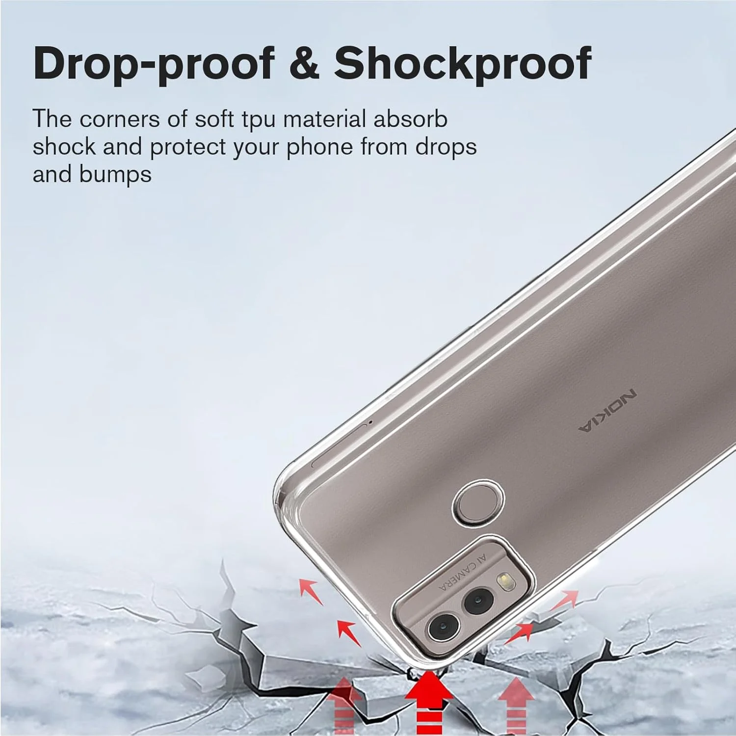 کاور 2 در 1 سازگار با NOKIA C32 به همراه یک محافظ صفحه نمایش شیشه ای حرارت دیده برای NOKIA C32، کاور باریک و نرم TPU ضد ضربه و ضد خش - شفاف