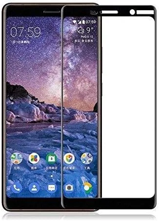 محافظ صفحه نمایش شیشه ای حرارت دیده 5D برای نوکیا 7 پلاس - مشکی