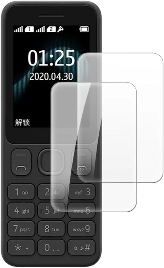 شاین تایم [بسته 2 عددی] محافظ صفحه نمایش شیشه ای حرارت دیده سازگار با نوکیا 150 2020 (2.4 اینچ)، شفاف HD ضد خش بدون حباب، سازگار با قاب