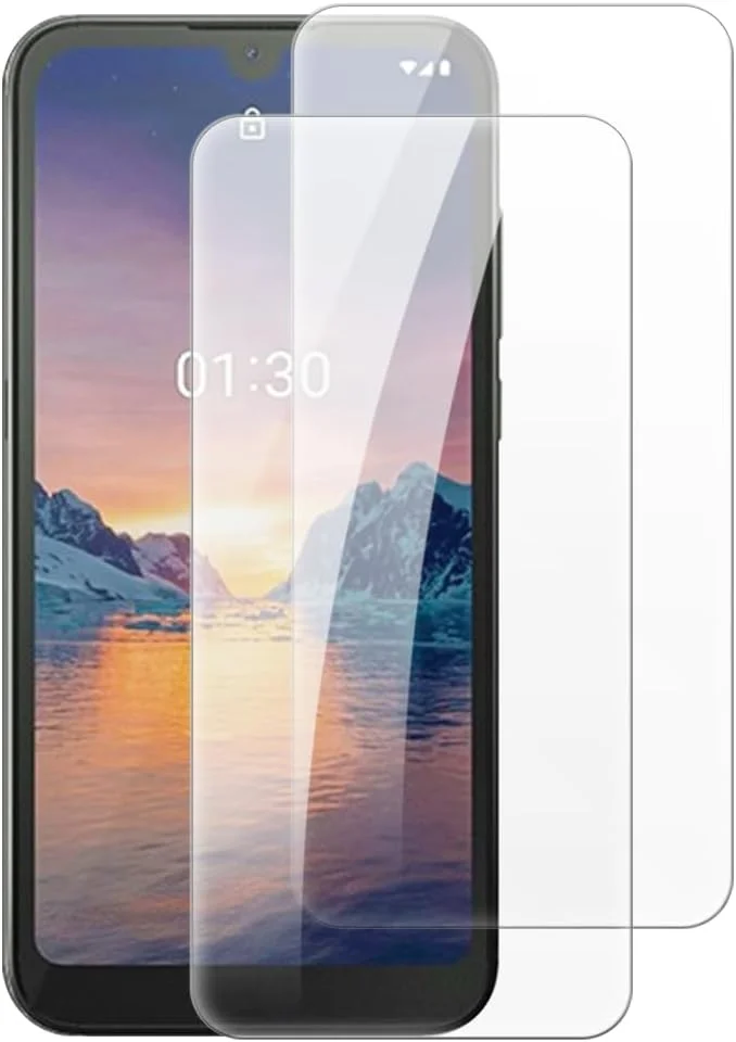 شاین تایم [بسته 2 عددی] محافظ صفحه نمایش شیشه ای حرارت دیده سازگار با نوکیا 1.3 (5.71 اینچ)، شفاف HD ضد خش بدون حباب، سازگار با قاب