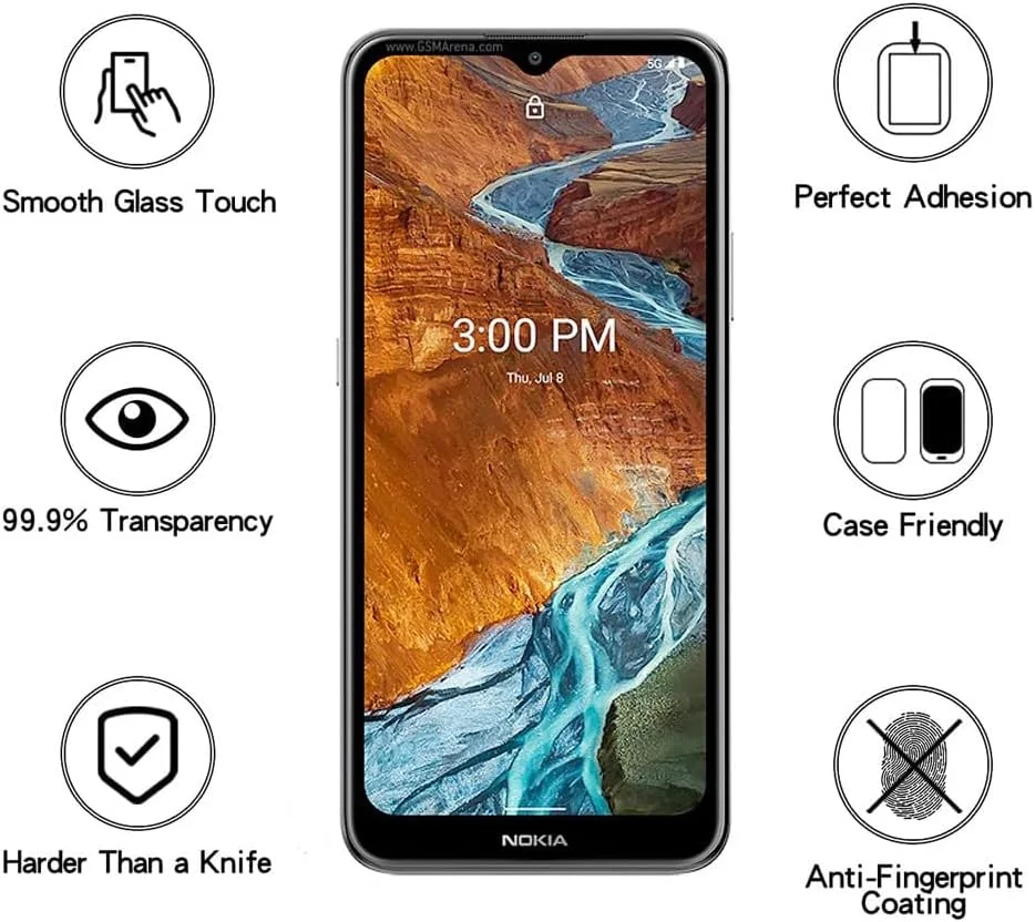 محافظ صفحه نمایش Shunwige برای نوکیا G300، فیلم محافظ شیشه ای حرارت دیده، نصب آسان و بدون حباب، ضد خش، سختی 9H (2 عدد) محافظ صفحه نمایش Shunwige برای نوکیا G300، فیلم محافظ شیشه ای حرارت دیده، نصب آسان و بدون حباب، ضد خش، سختی 9H (2 عدد)