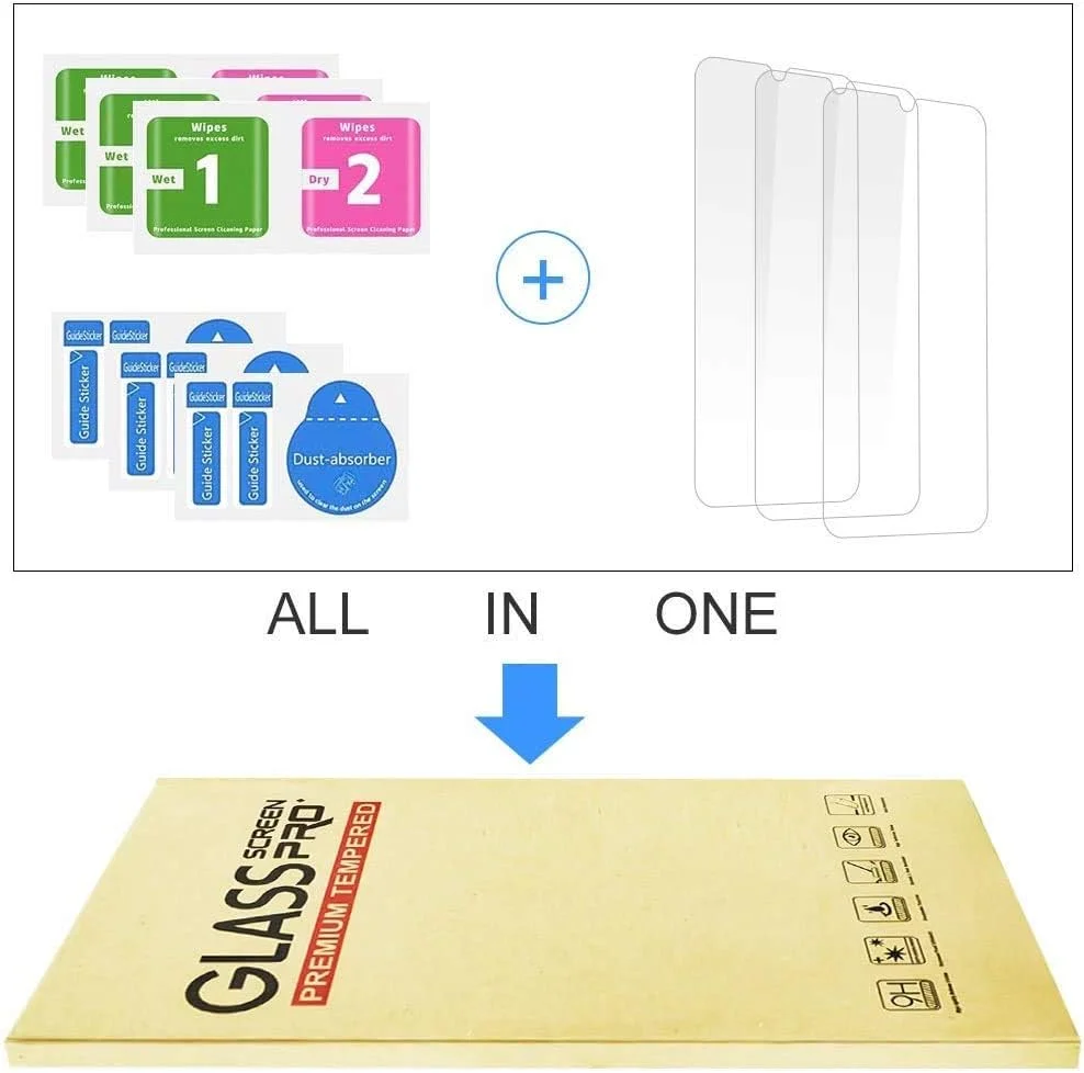 محافظ صفحه شیشه ای حرارت دیده KJYF برای نوکیا C02 (5.45 اینچ)، [بسته 4 عددی] [سختی 9H] فیلم محافظ شیشه ای [سازگار با حسگر اثر انگشت] محافظ صفحه نمایش HD شفاف شیشه ای حرارت دیده برای نوکیا C02
